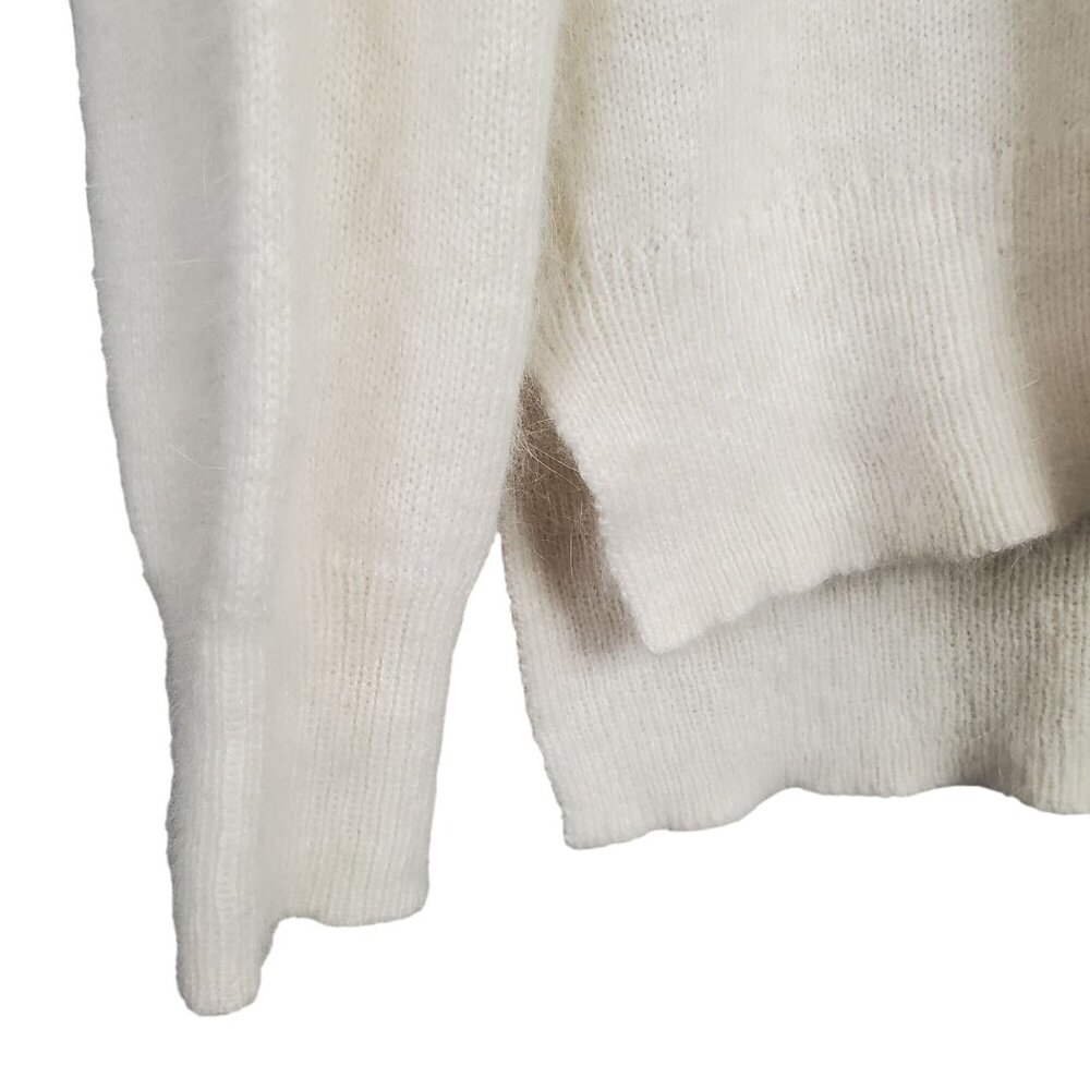 Moda International Size L Sweater Scoop Rabbit Hair Wool Blend Fuzzy Plush Cozy - Picture 6 of 9